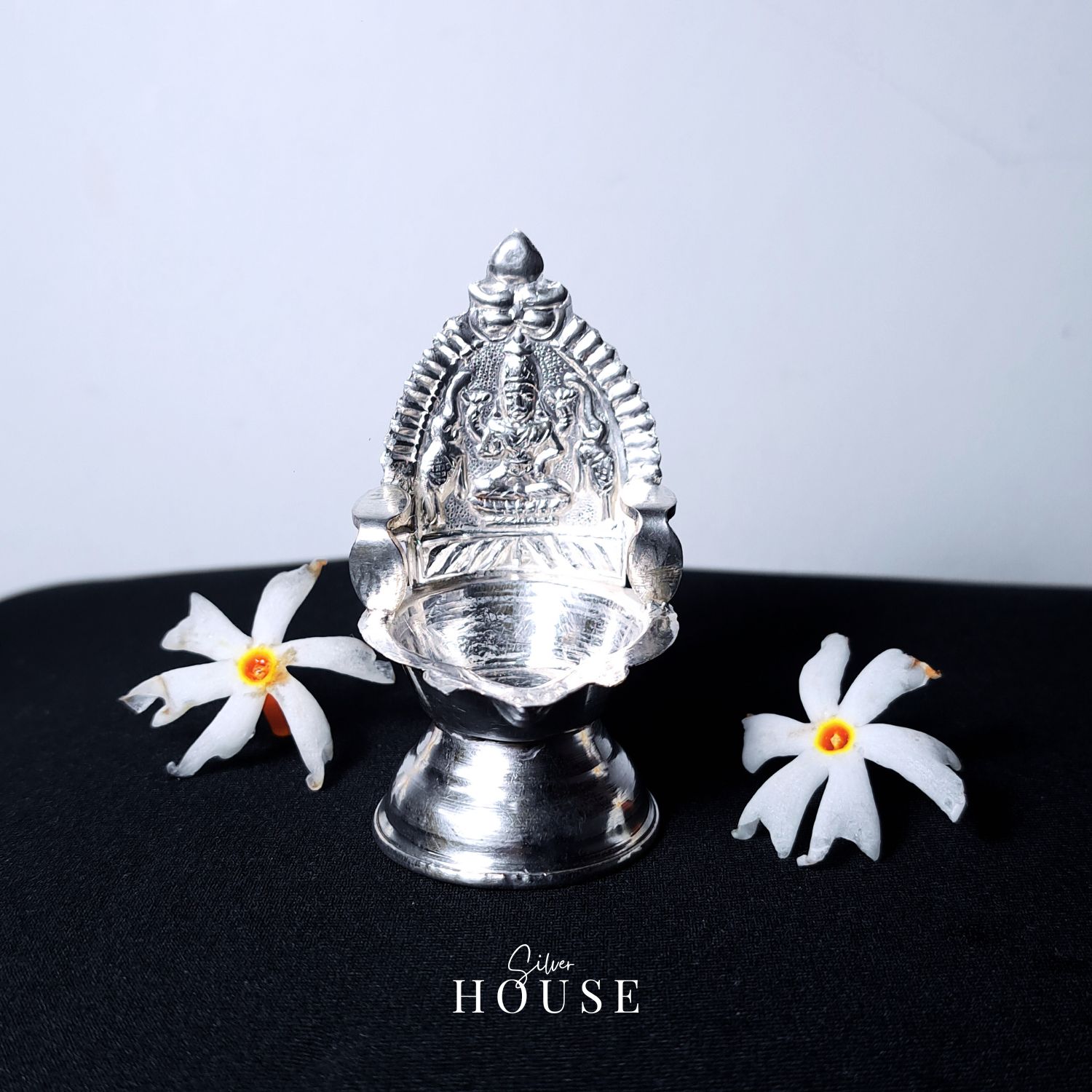 Devi Lakshmi Silver Diya