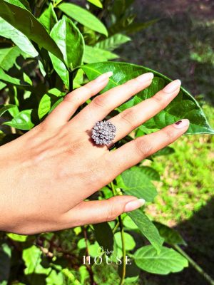 Eliona Diamond Silver Ring by Silver house