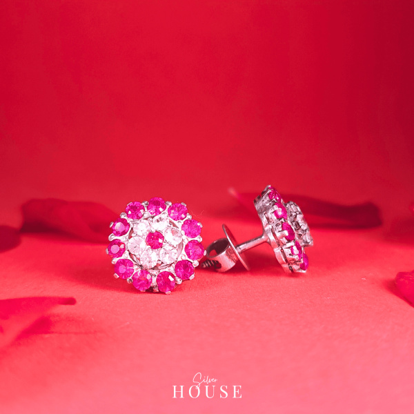 Tinisa Silver Pink Earrings by Silver House