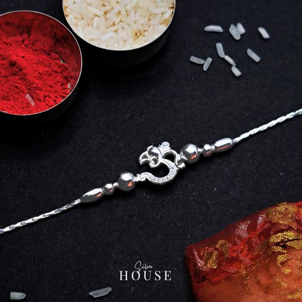 Silver Om Rakhi Bracelet by Silver House