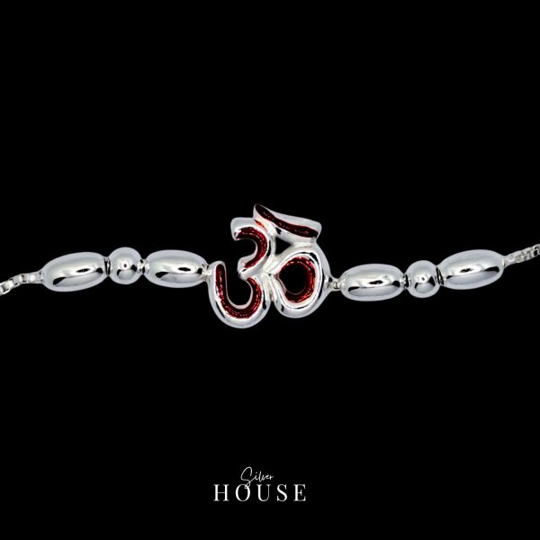 925 Silver Om Rakhi Bracelet - Pure Silver Rakhi