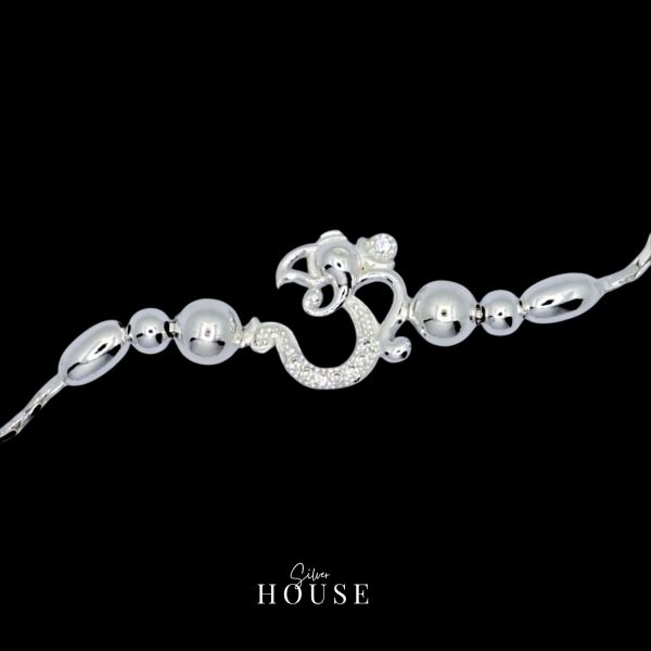 Silver Om Rakhi Bracelet by Silver House