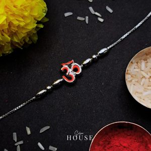925 Silver Om Rakhi Bracelet - Pure Silver Rakhi
