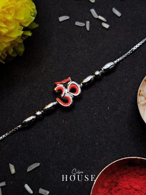 925 Silver Om Rakhi Bracelet - Pure Silver Rakhi