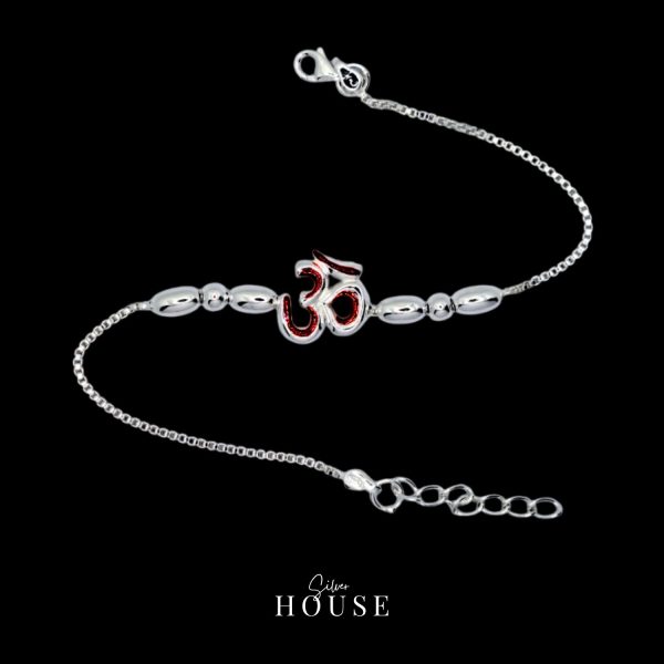 925 Silver Om Rakhi Bracelet - Pure Silver Rakhi