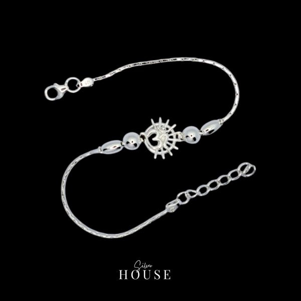 925 Silver Om Rakhi Bracelet - Sun by Silver House