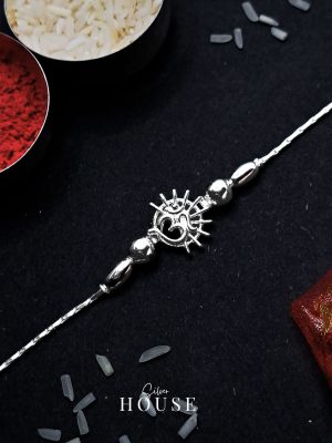 925 Silver Om Rakhi Bracelet - Sun by Silver House