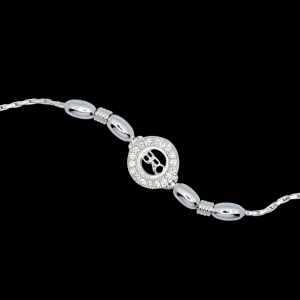 925 Silver Rakhi Bracelet cz by silver house