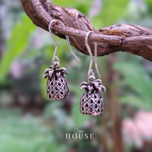 925 Silver Pineapple Earrings, Silver Boho earrings