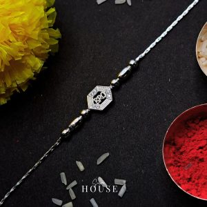 925 Silver Rakhi Bracelet cz by silver house - Hexagon