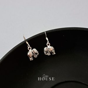 925 Silver Elephant Earrings Baby, Silver Boho earrings