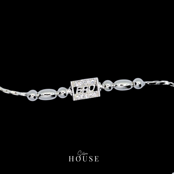 925 Silver Rakhi Bracelet cz by silver house