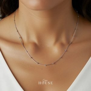 925 Silver Bead Chain by Silver House on model