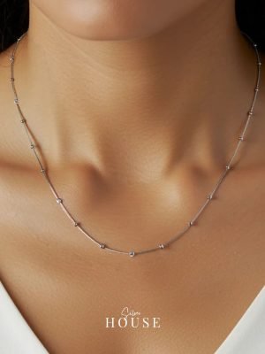 925 Silver Bead Chain by Silver House on model