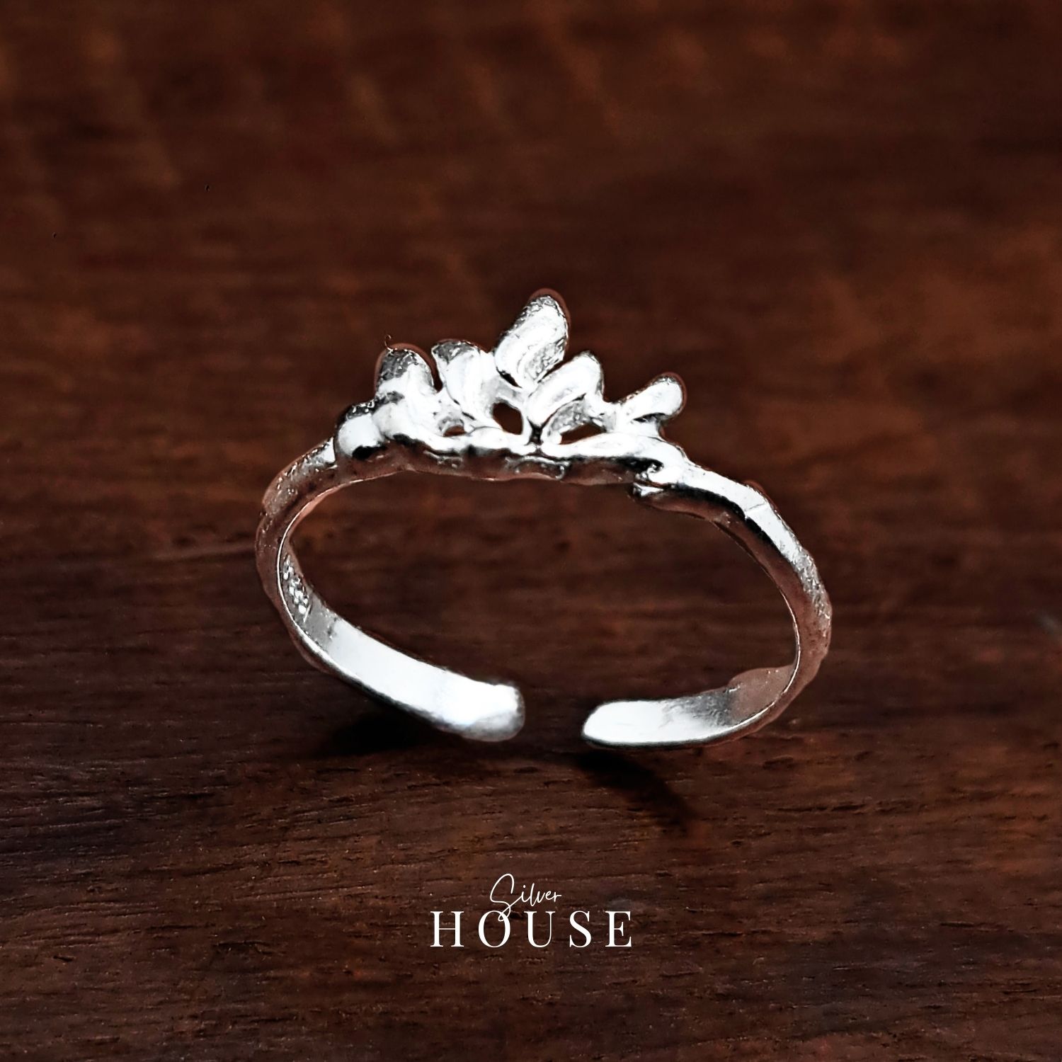 925 Silver Crown Ring, adjustable silver ring Lightweight