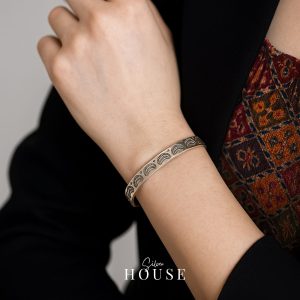 925 Silver Cuff Bracelet Boho Style-2 by Silver House