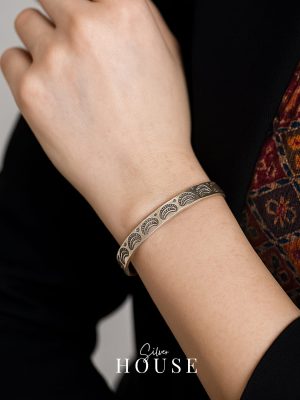 925 Silver Cuff Bracelet Boho Style-2 by Silver House