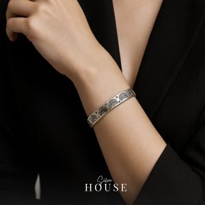 925 Silver Cuff Bracelet Boho Style by Silver House