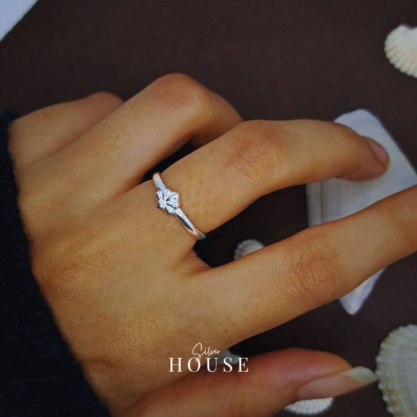 925 Silver Seashell Ring by Silver House