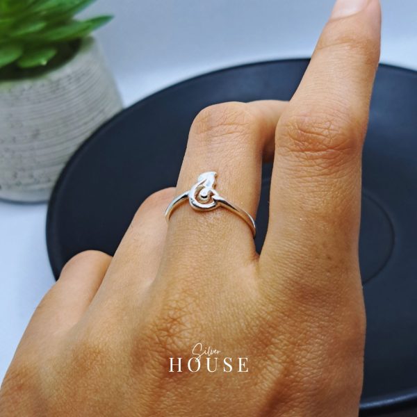925 pure Silver Adjustable ring with shankh style by silver house