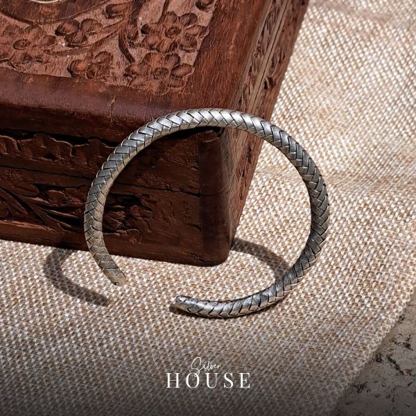 Silver Kada for Men fishtail design by Silver House