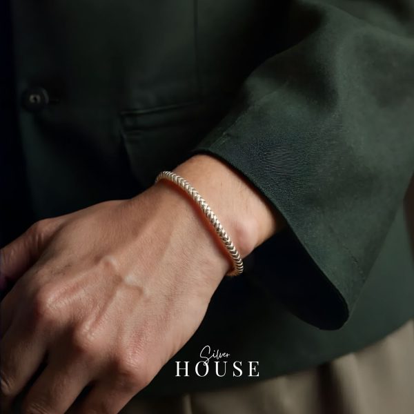 Silver Kada for Men fishtail design by Silver House