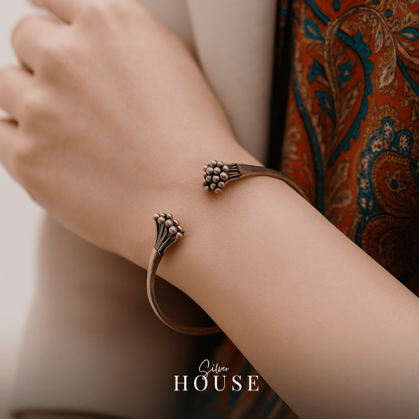 925 Silver Cuff Bracelet Silver kada style by Silver House