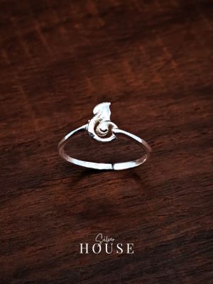 925 pure Silver Adjustable ring with shankh style by silver house