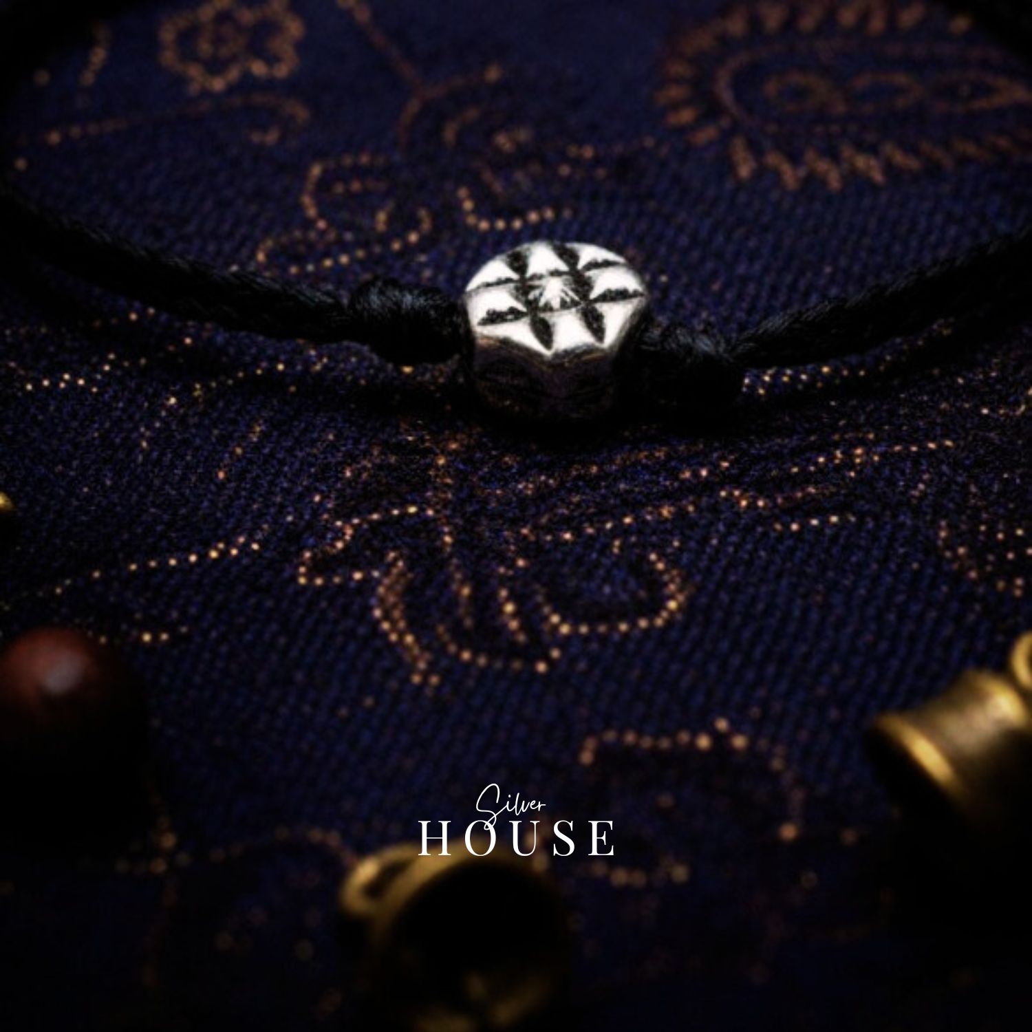 925 Silver Boho Black Thread Anklet - Image 2