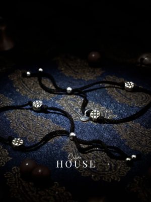 925 Silver Boho Black Thread Anklet