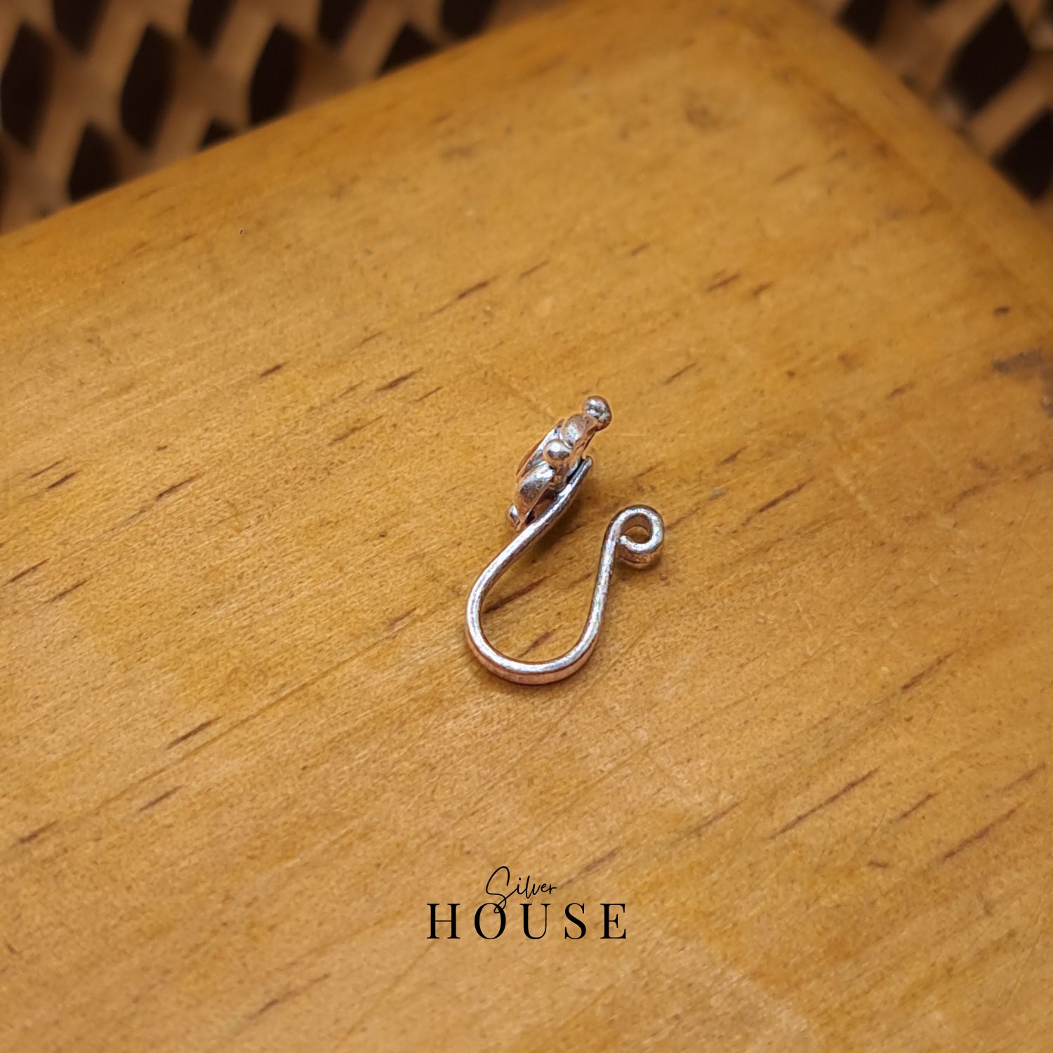 925 Silver Brown Stone Nose Pin-1