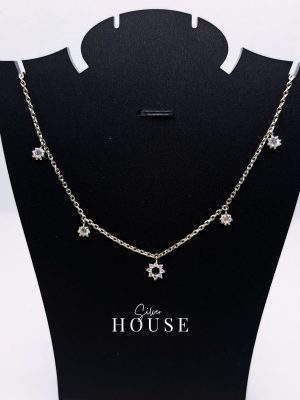 925 Silver Charm Necklace, light silver necklace