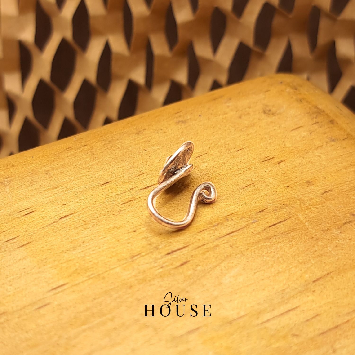 925 Silver Pink Stone with Hearts Nose Pin (Clip On)