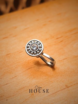 925 Silver Nose Pin Mandala Diamond (Clip On)
