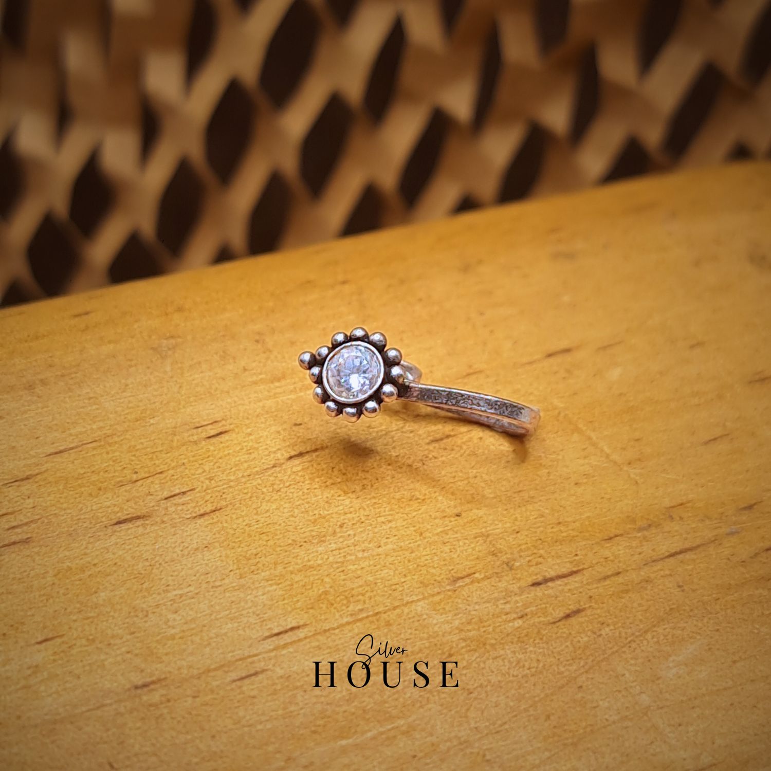 925 Silver Nose Pin White Diamond