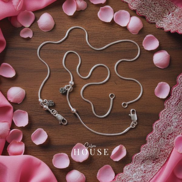 925 Silver Rose Payal light weight hallmarked chandi ki payal