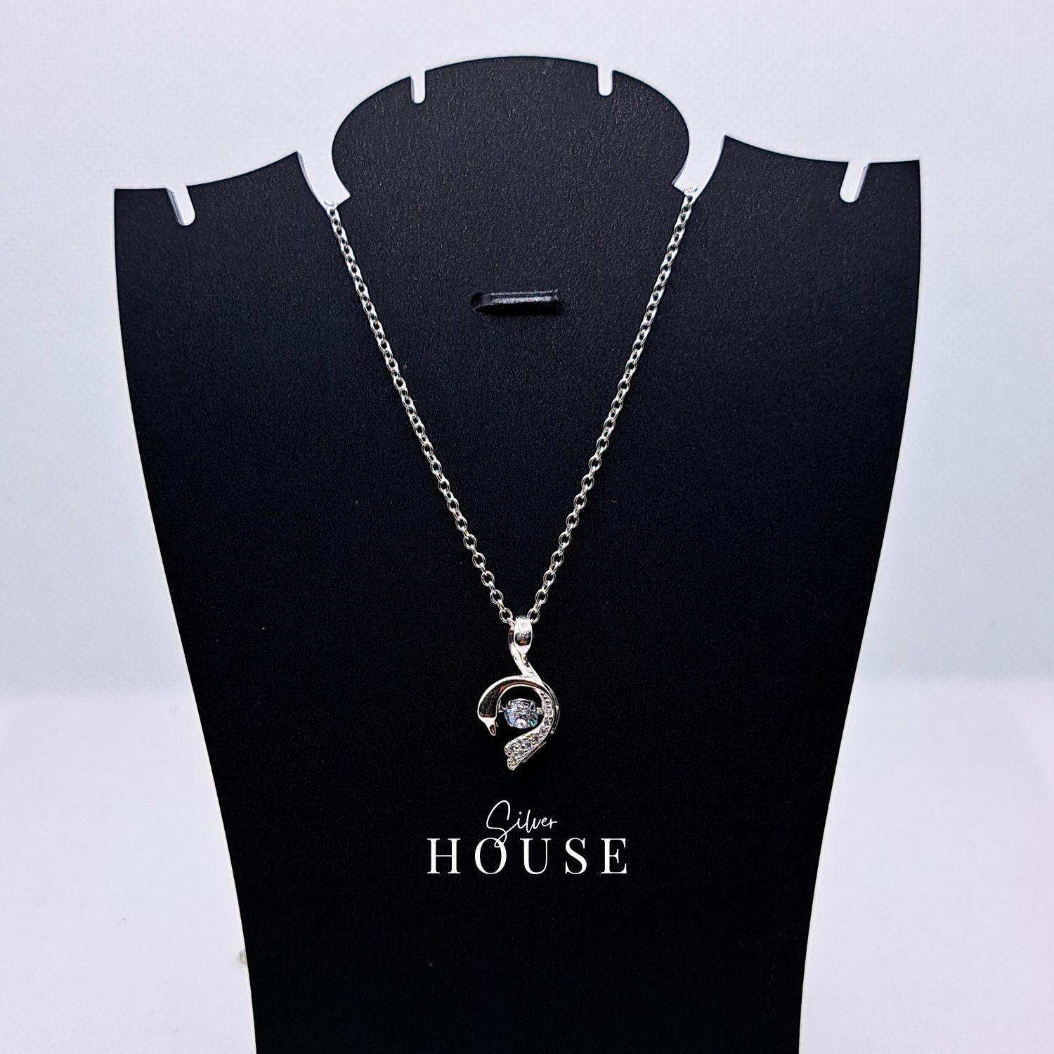 925 silver dancing diamond necklace