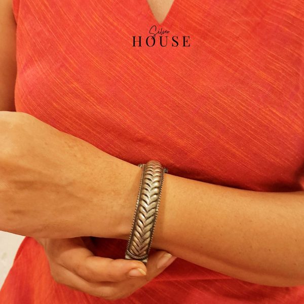 silver oxidized bracelet