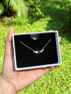 925 Silver Red Heart Necklace