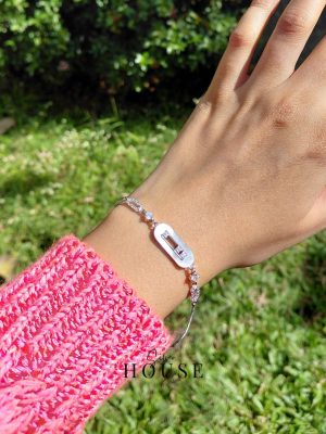925 Silver Shell Effect Bar Bracelet by Silver House