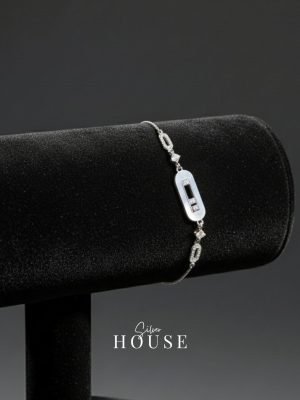 925 Silver Shell Effect Bar Bracelet by Silver House
