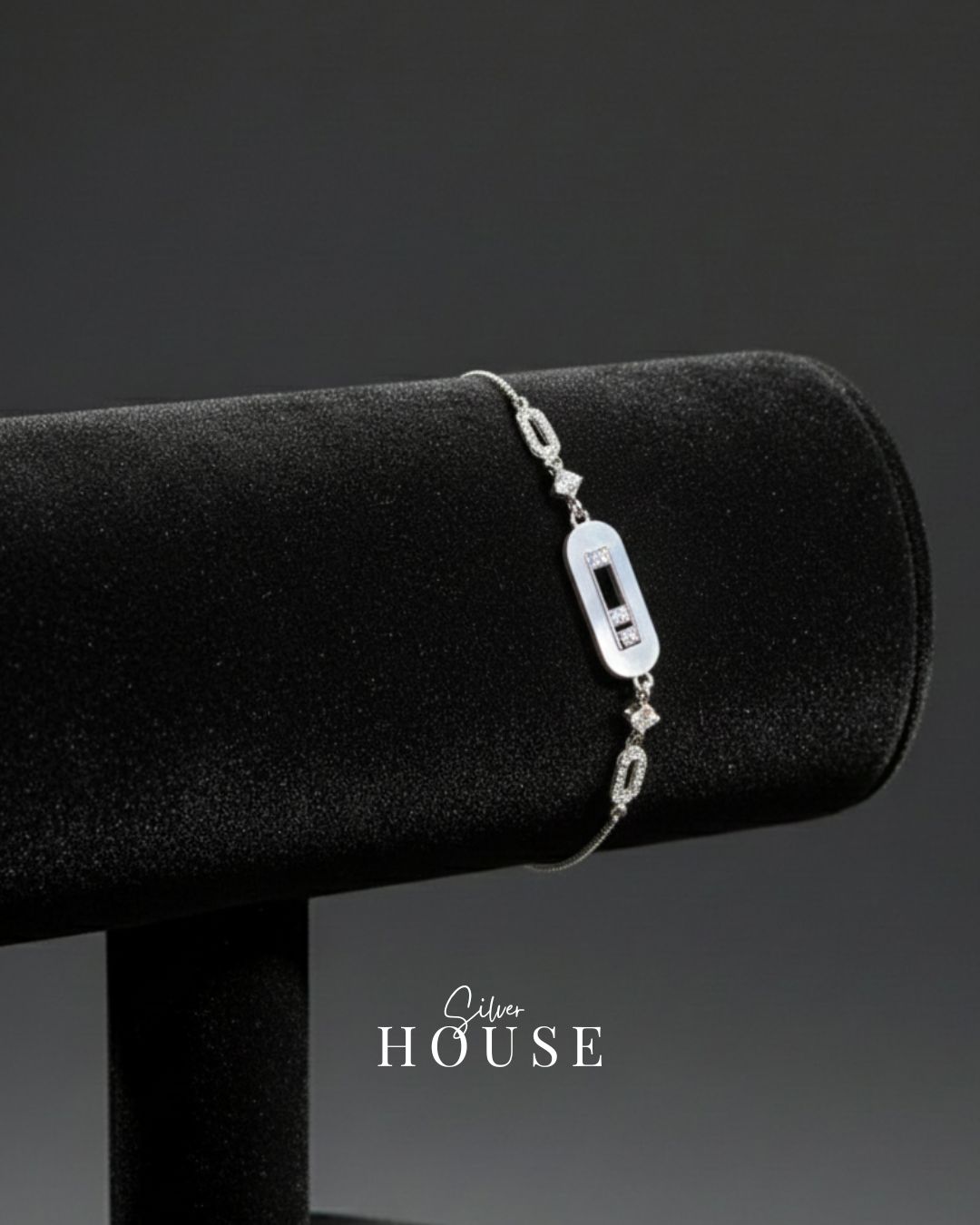 925 Silver Shell Effect Bar Bracelet by Silver House