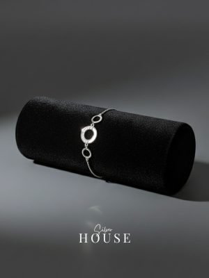 Mother of Pearl Circle 925 Silver Bracelet