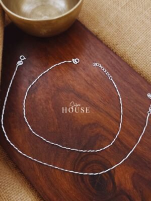 925 Silver Twisted Chain Anklet by silver house under 2500