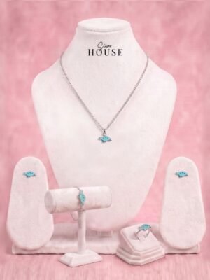 925 Silver Tortoise Jewelry Set for Kids