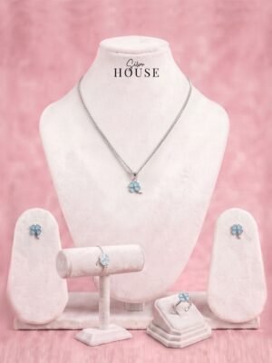 925 Silver Blue Clove Jewellery Set for Kids