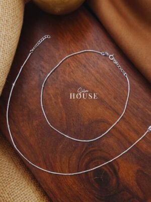 925 Silver Bead Chain Anklet by Silver House under 3000