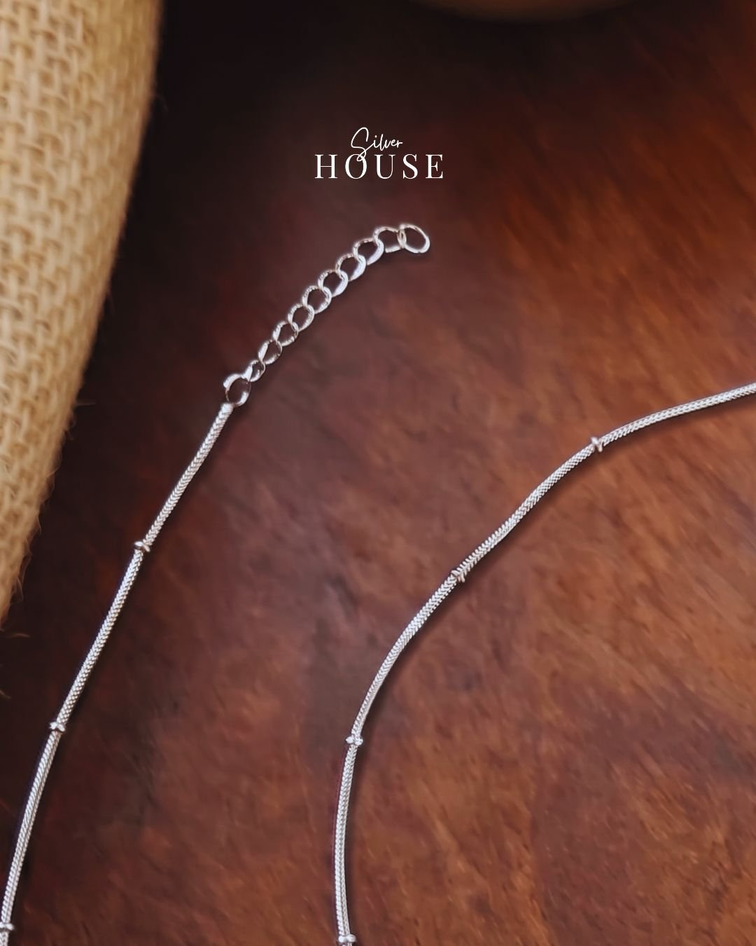 925 Silver Bead Chain Anklet by Silver House under 3000