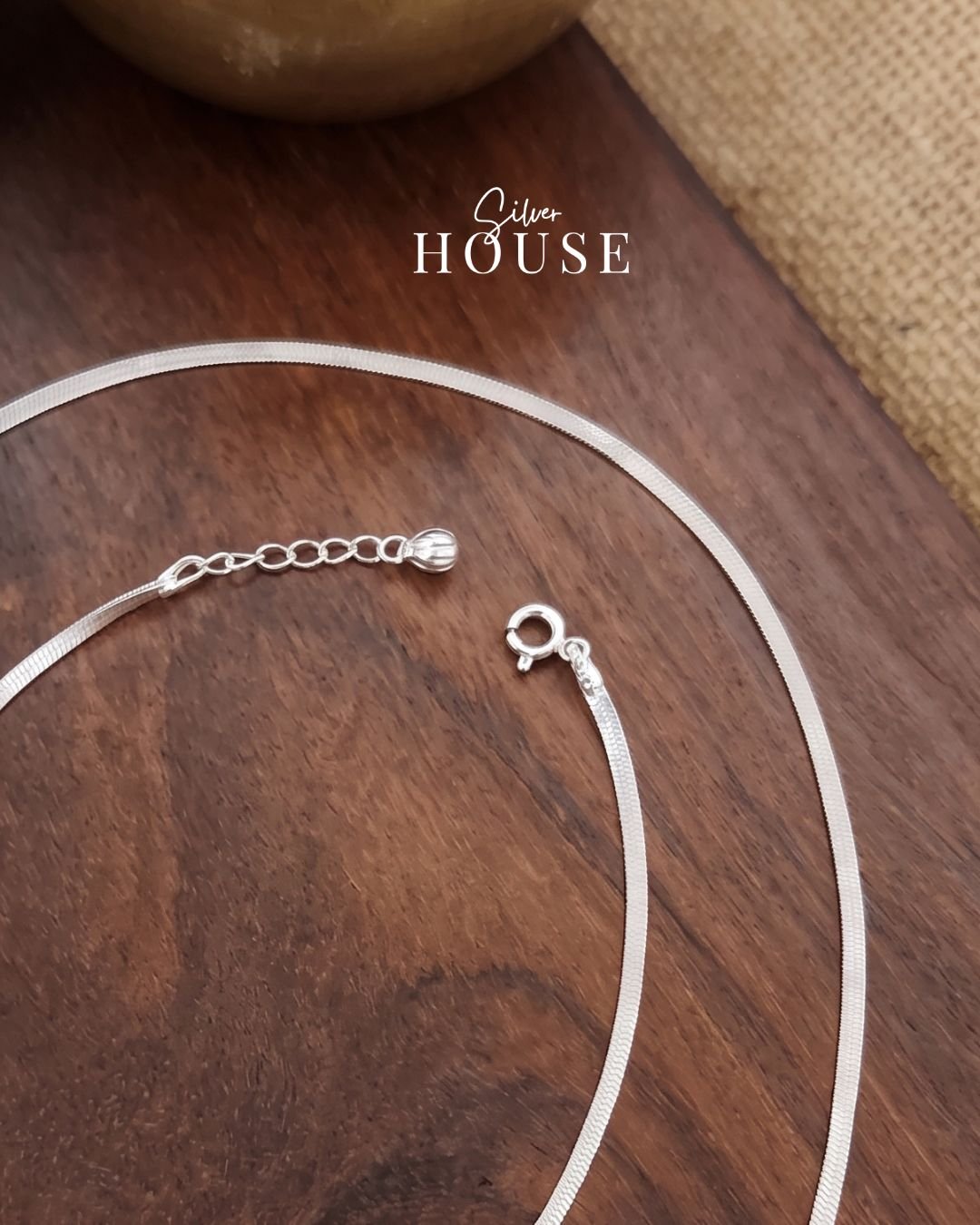 925 Silver Flat Chain Anklet - Image 2