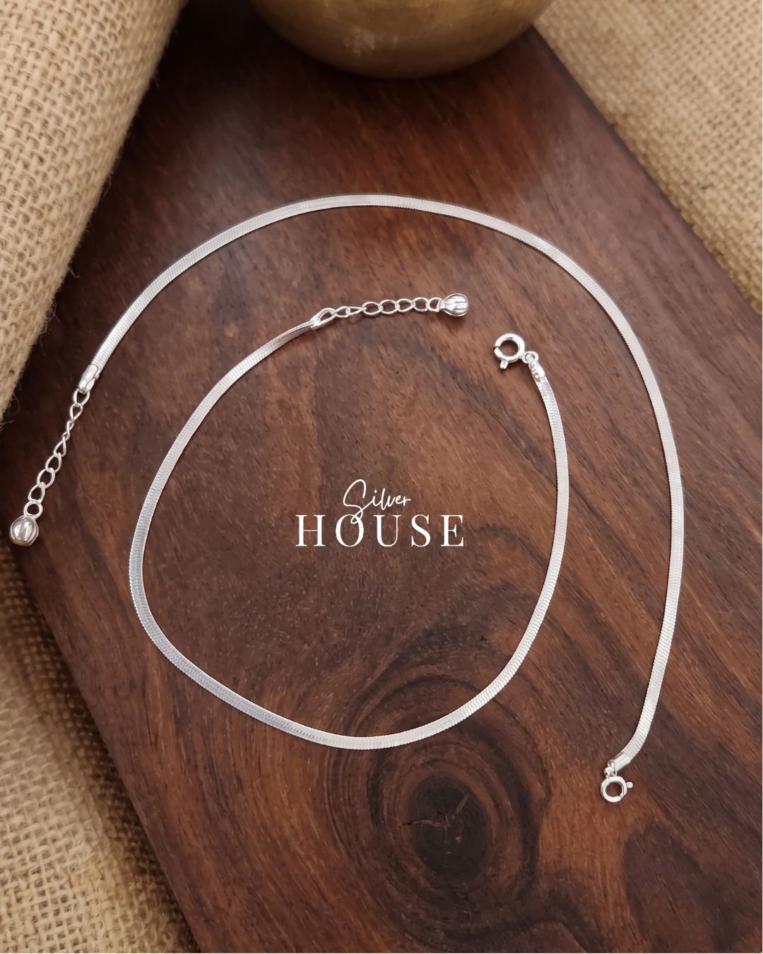 925 Silver Flat Chain Anklet